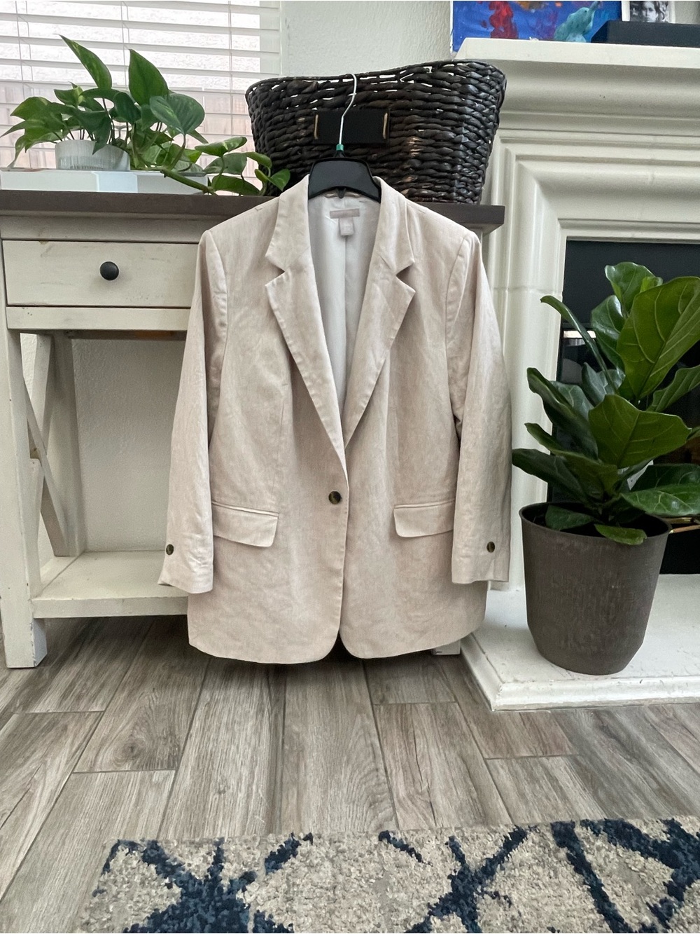 H&M Beige Blazer with Notch Lapel